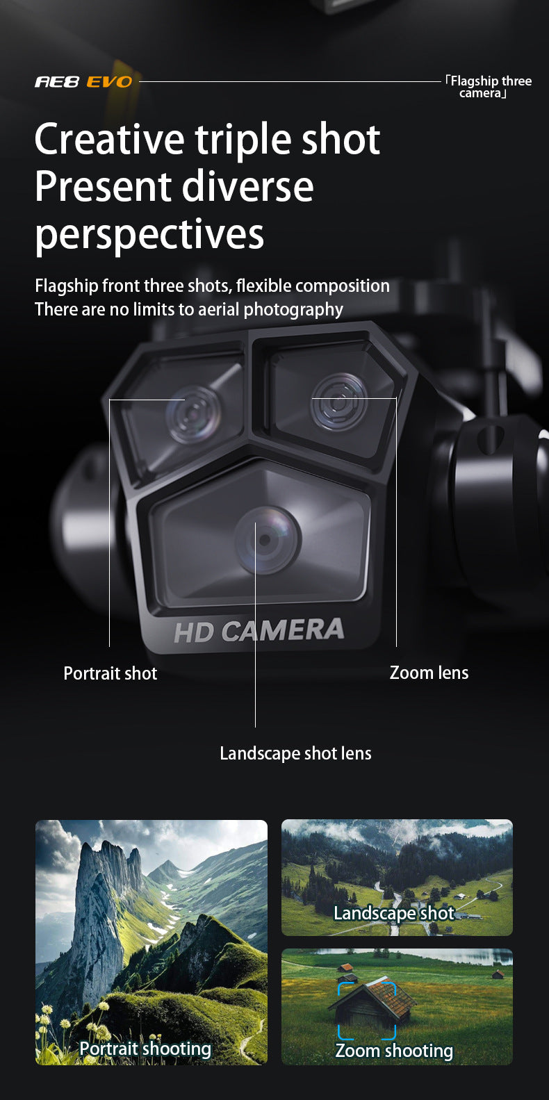 Cross-Border AE8EVO Drone Brushless Motor HD Professional Aerial Photography360Omni-directional Obstacle Avoidance Drone Drone