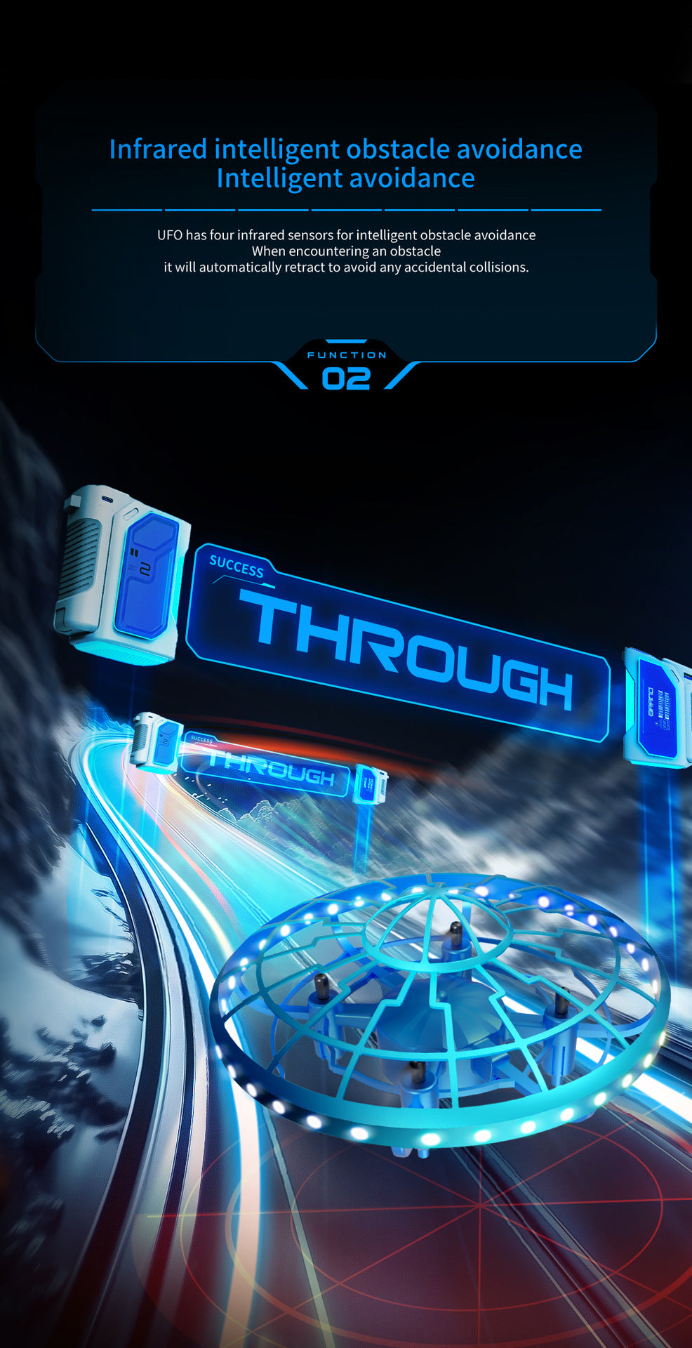 Cross-Border XS4Colorful Induction Quadcopter Children's Toy UFO Mini Drone Levitation Rotating UFO