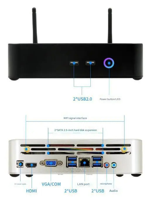 10/11/12/13th i3/i5/i7 12650H Intel Core CPU Aluminum alloy MINI BOX PC portable office home game small Computer wall-mounted