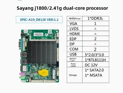 J1900 J1800 3.5 inch Motherboard 3.5" SBC IPC Mainboard industrial with  Dual-EDP  Celeron Quad Core DC-12V 2-COM 1xGbE LAN