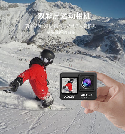 Cross-border action camera anti-shake touch dual screen wifi Outdoor shooting ski riding head-mounted camera factory