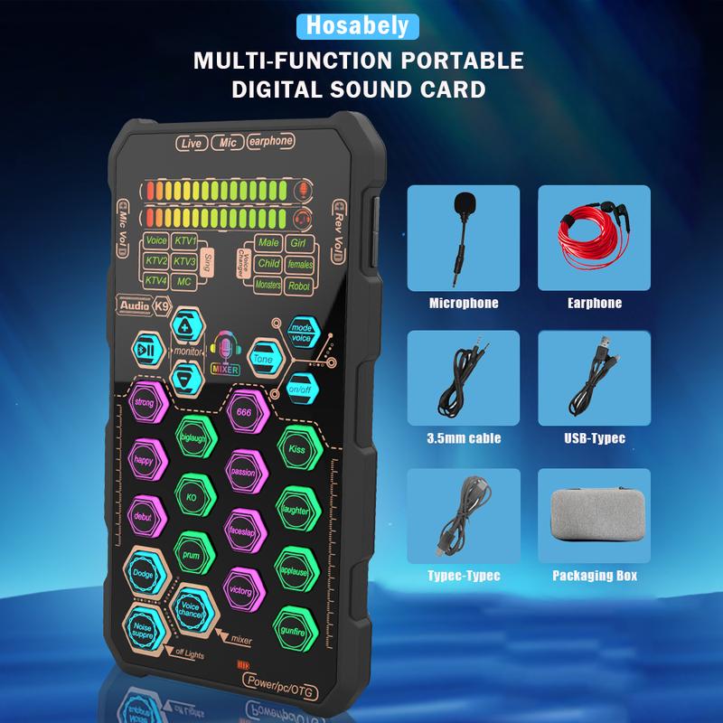 Hosabely SK9 Small Handheld Sound Card Set