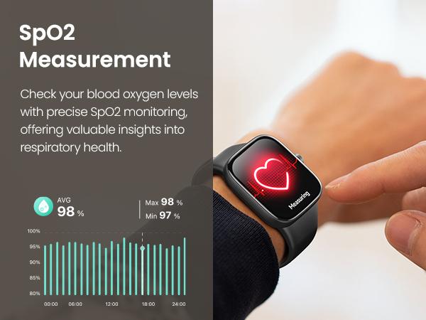 TOZO S7 Smartwatch Bluetooth Call 1.85”AMOLED Ultra HD Screen,Dynamic Dials Messages Push 100+ Sports Modes,Detect Human Health (Heart Rate,Blood Oxygen)with High Battery Life Touch Screen Watch Black