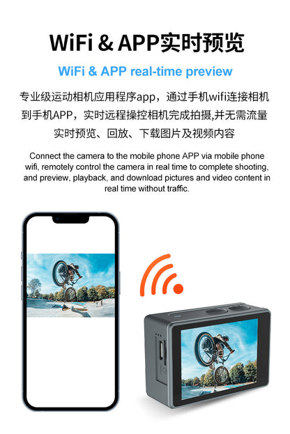 Cross-border new high-definition sports camera waterproof wifi Remote Control Outdoor Aerial Photography Camera Helmet Riding Camera