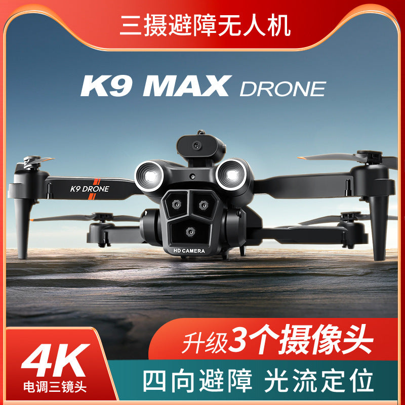 Cross-Border K9MAX Drone Aerial Photography Three Lens Four Axis Aircraft Optical Flow Obstacle Avoidance Remote Control Aircraft Toy drone