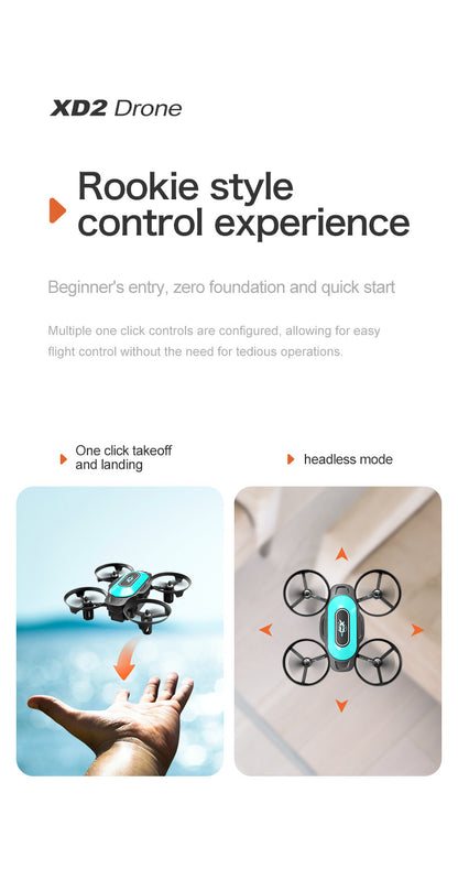 Cross-Border XD2Mini Drone, Shockproof and Impact Resistant2.4G Four-Axis Aircraft360°Rotating and Rolling Remote Control Toy