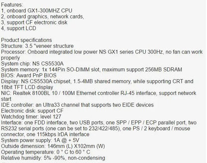 EM104-N513 New Original Fanless IPC CPU Board  Emcore-n513 PC/104 586 Embedded Industrial Motherboard GX1 PC104 with Memory