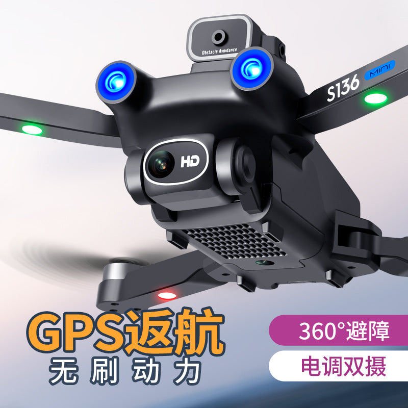 Cross-Border S136Uav GPS Positioning Brushless Motor HD Dual Camera Aerial Photography Obstacle Avoidance Remote Control Aircraft Drone