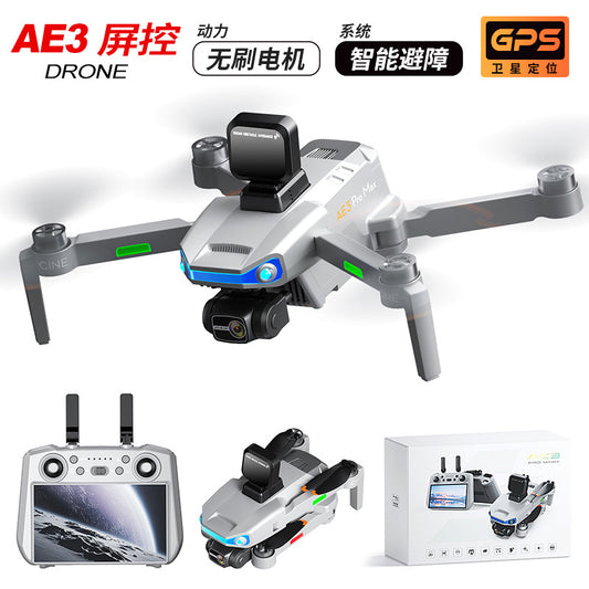 Cross-Border AE3Drone remote control with screen brushless GPS Three-axis gimbal Obstacle Avoidance Drone Remote Control Aircraft