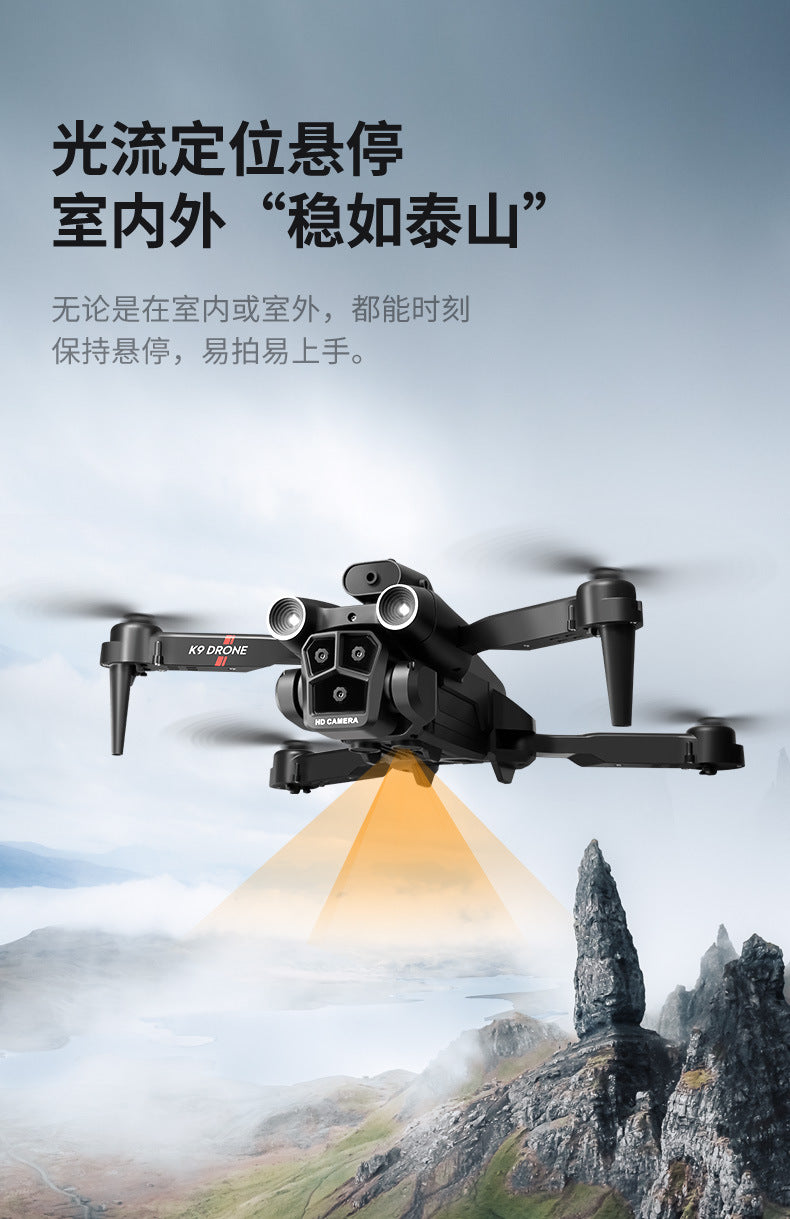 Cross-Border K9MAX Drone Aerial Photography Three Lens Four Axis Aircraft Optical Flow Obstacle Avoidance Remote Control Aircraft Toy drone