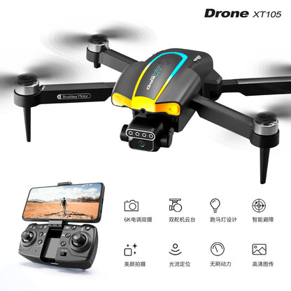 XT105Drone Obstacle Avoidance Dual Servo Aerial Photography Quadcopter Brushless Motor Remote Control Aircraft Drone Cross-Border