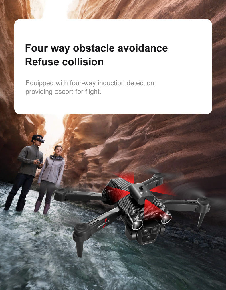 Cross-Border K9MAX Drone Aerial Photography Three Lens Four Axis Aircraft Optical Flow Obstacle Avoidance Remote Control Aircraft Toy drone