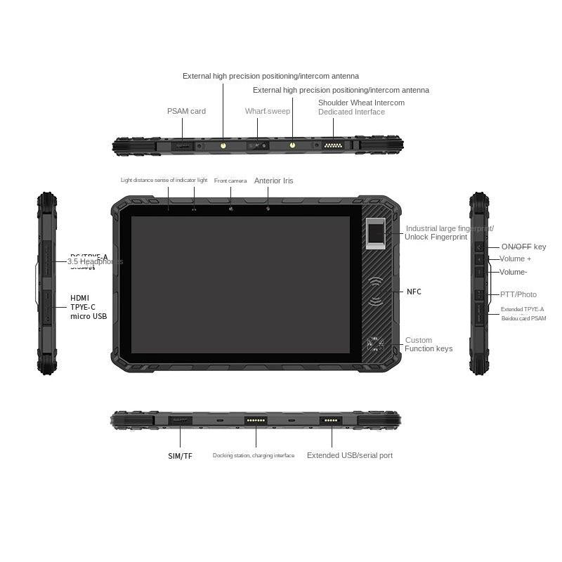 Three-Proofing Tablet Computer 10-Inch Android New 4g5g Three-Proof Tablet Industrial Computer NFC Face Recognition