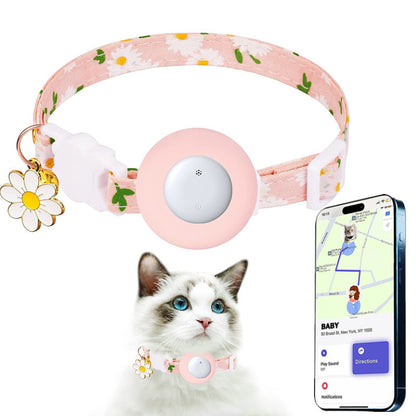 Pet Cat Locator Collar Compatible iOS Waterproof Apple Find My Tracker Android Dual System