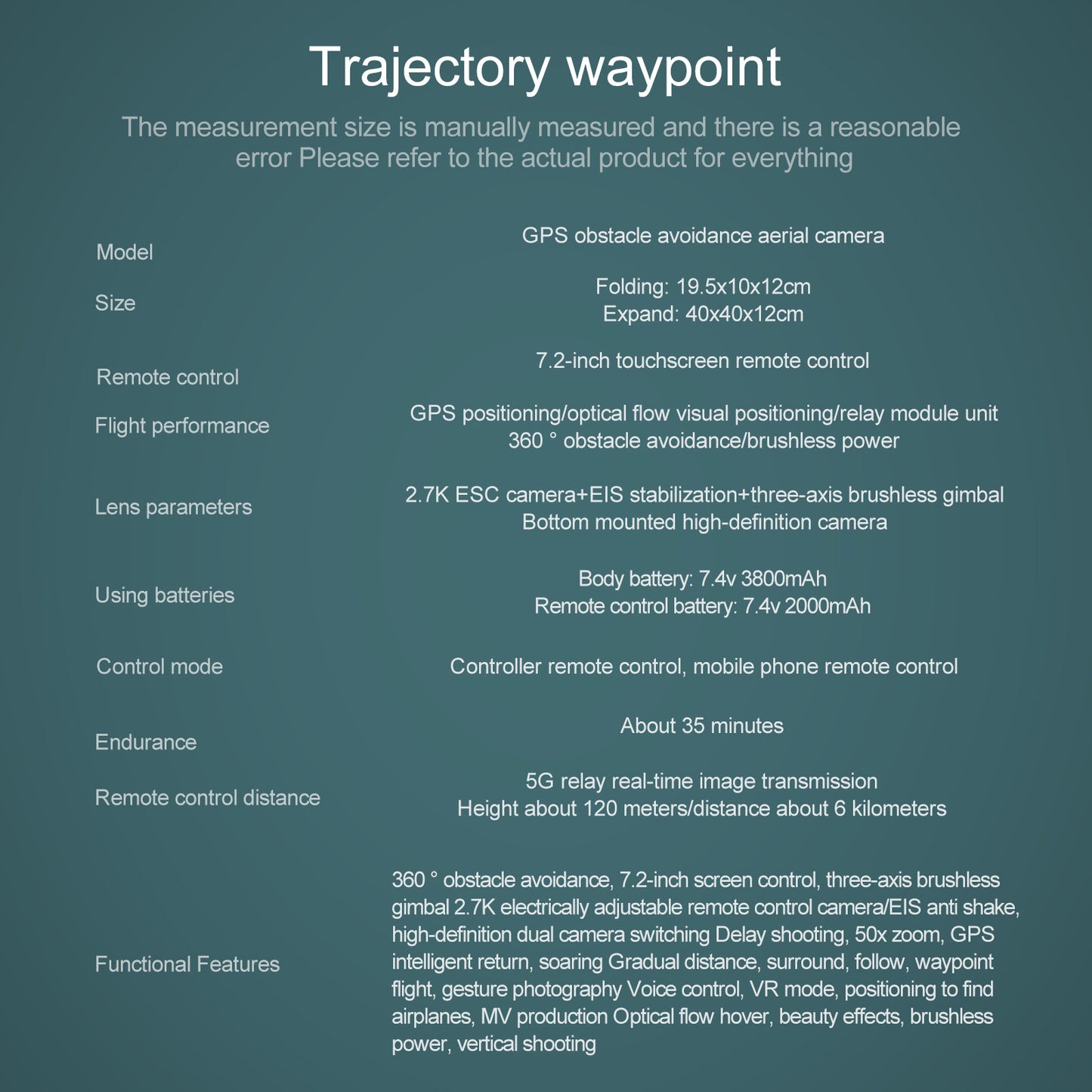Cross-Border S155Relay Brushless Drone Laser Obstacle Avoidance Three-axis Anti-shake Gimbal GPS Return to Position Drone