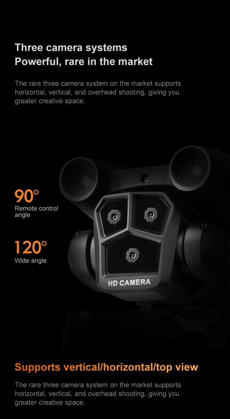 Cross-Border K9MAX Drone Aerial Photography Three Lens Four Axis Aircraft Optical Flow Obstacle Avoidance Remote Control Aircraft Toy drone