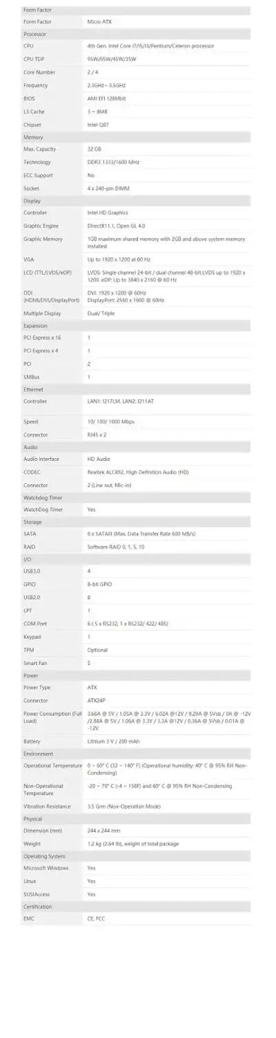 AIMB-584 REV.A1 100%OK Original Embedded IPC Mainboard ATX Industrial Motherboard AIMB-584QG2 With CPU RAM 2*PCI 6*COM 2*LAN
