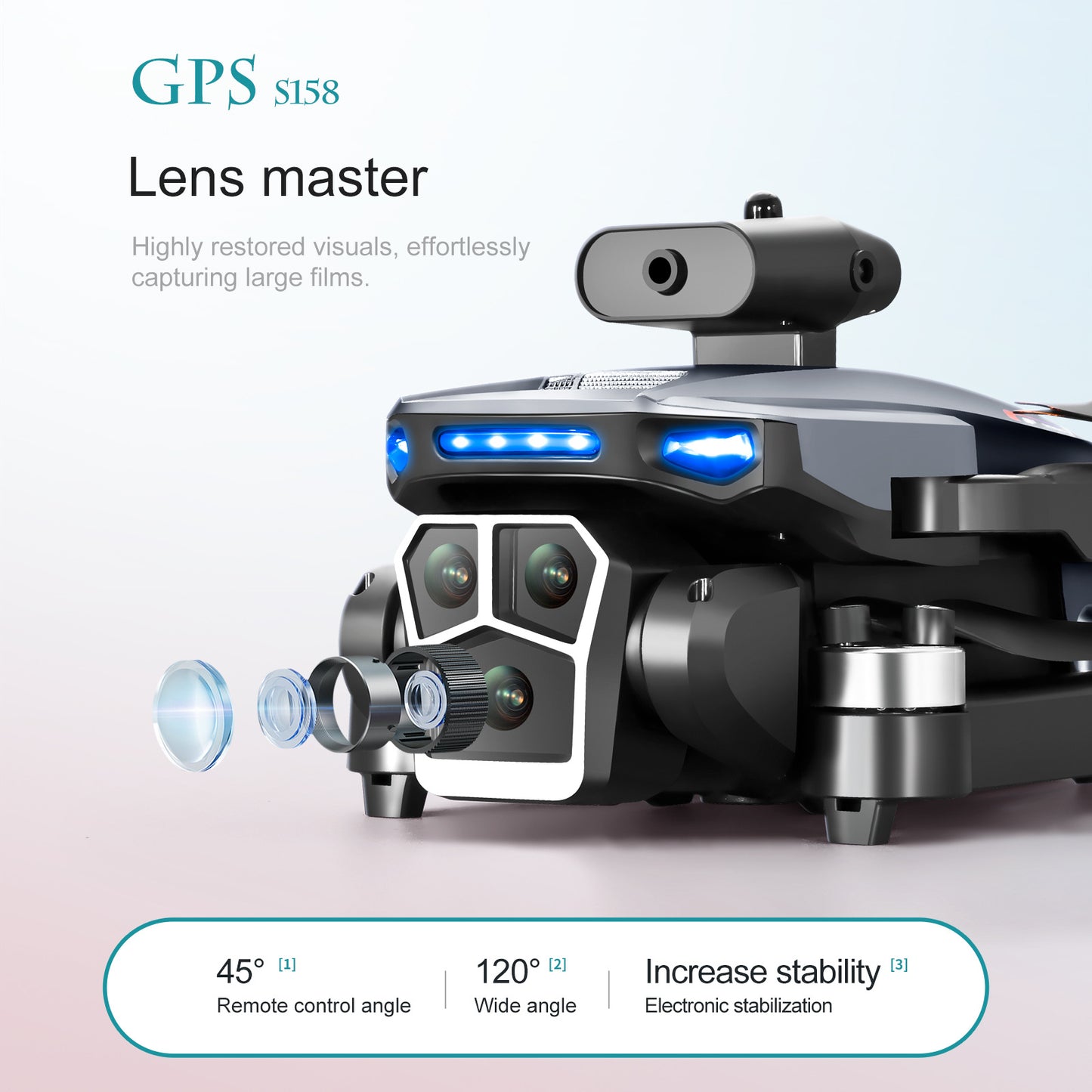 Cross-Border S158Uav GPS Positioning Brushless Motor HD Dual Camera Aerial Photography Obstacle Avoidance Remote Control Aircraft Drone