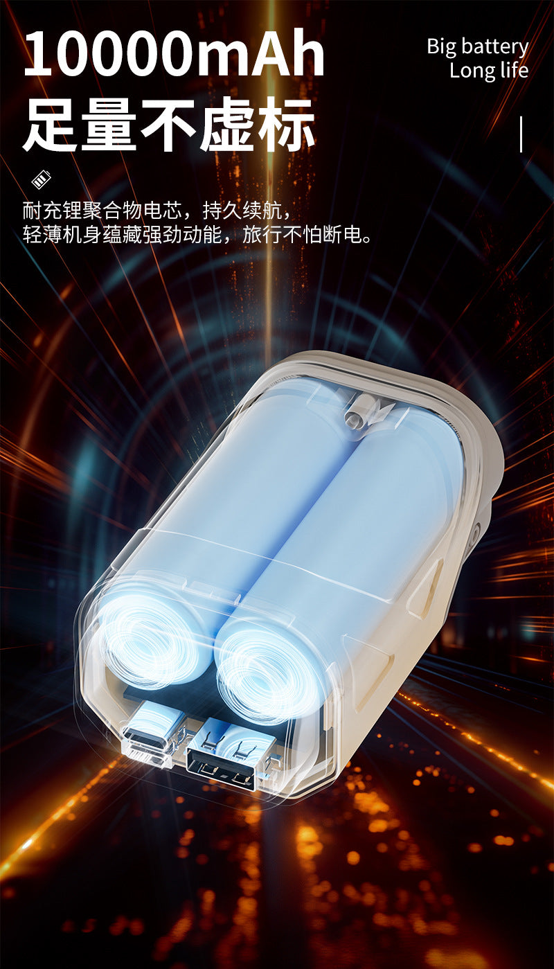 New Portable PD Fast Charge22.5W Wall Charger AC Plug10000mAh power bank with data cable portable charger