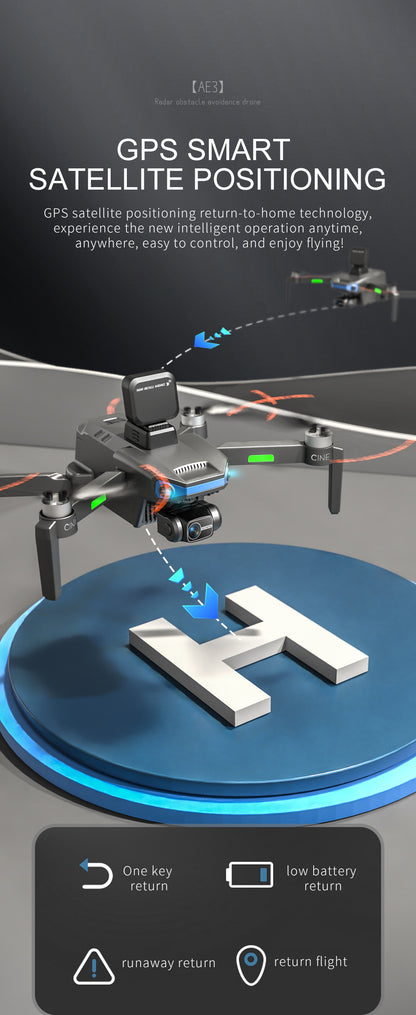 Cross-Border AE3Long Endurance Brushless Drone GPS Three-axis gimbal obstacle avoidance drone HD aerial photography remote control aircraft