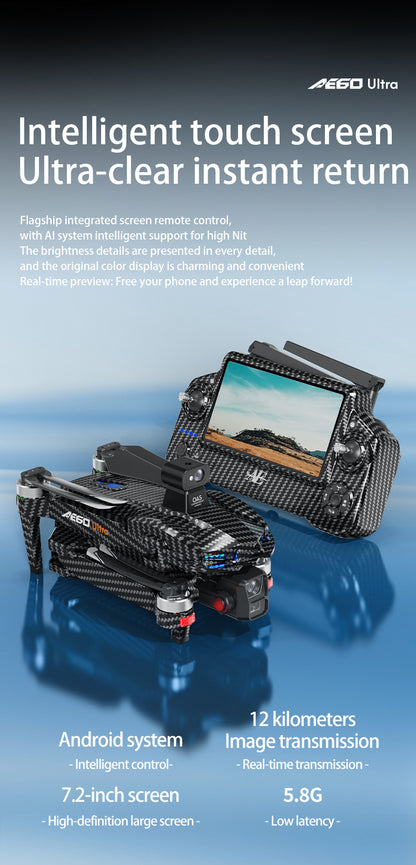 AE60High-definition professional aerial photography drone with touchscreen, digital image transmission, automatic return, and airdrop capability GPS Remote control aircraft