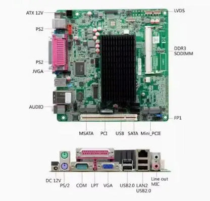 D425 Mini-ITX Motherboard New Original ATOM Intel CPU IPC SBC Embedded Mainboard with 2*COM 1*LAN LPT PS/2 For POS ATX power