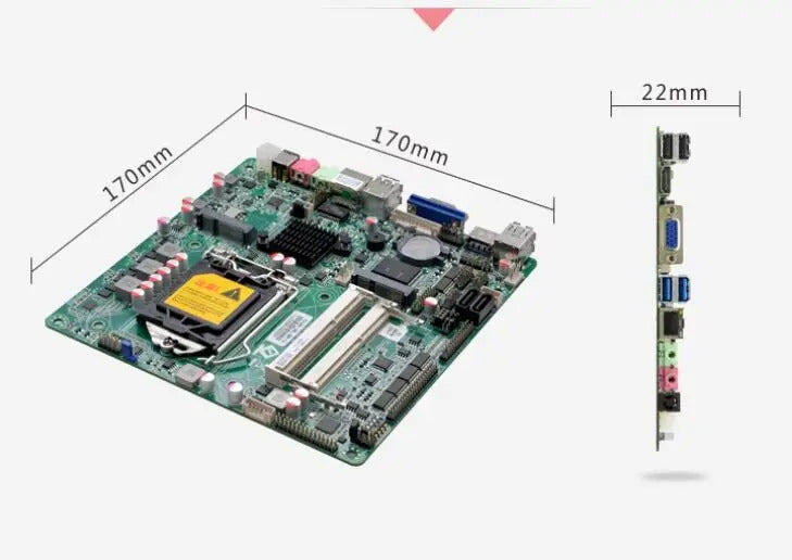 H81 Mini-ITX Motherboard 4th Core i3/i5/i7 LGA1150 CPU IPC SBC Embedded Ultra-thin Mainboard with 6*COM LAN LPT DC-19V DDR3 LVDS