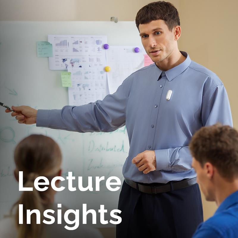 PLAUD NotePin Smart Voice Recorder, 64GB Memory, Supports 112 Languages, App Control, AI Transcribe & Summarize, Audio Recorder for Lectures & Meetings