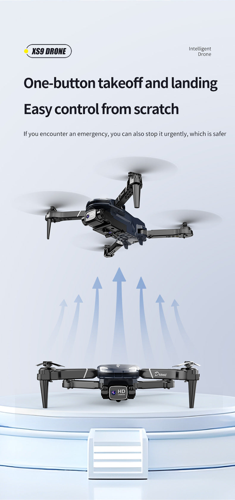 XS9Cross-border Drone4K Dual Camera HD Aerial Photography Foldable Drone with Altitude Hold V88Remote Control Airplane Toy