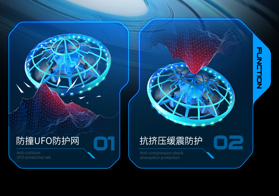 Cross-Border XS4Colorful Induction Quadcopter Children's Toy UFO Mini Drone Levitation Rotating UFO