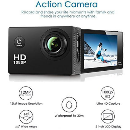 Cross-border new anti-shake action camera full HD outdoor shooting DV Cycling Diving Head-Mounted Sports Camera
