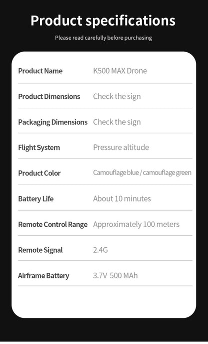 Cross-Border K500Max Fighter Four-Channel Suspension Four-Axis Drone Altitude Hold Roll Stunt Lighting Aircraft Low Price