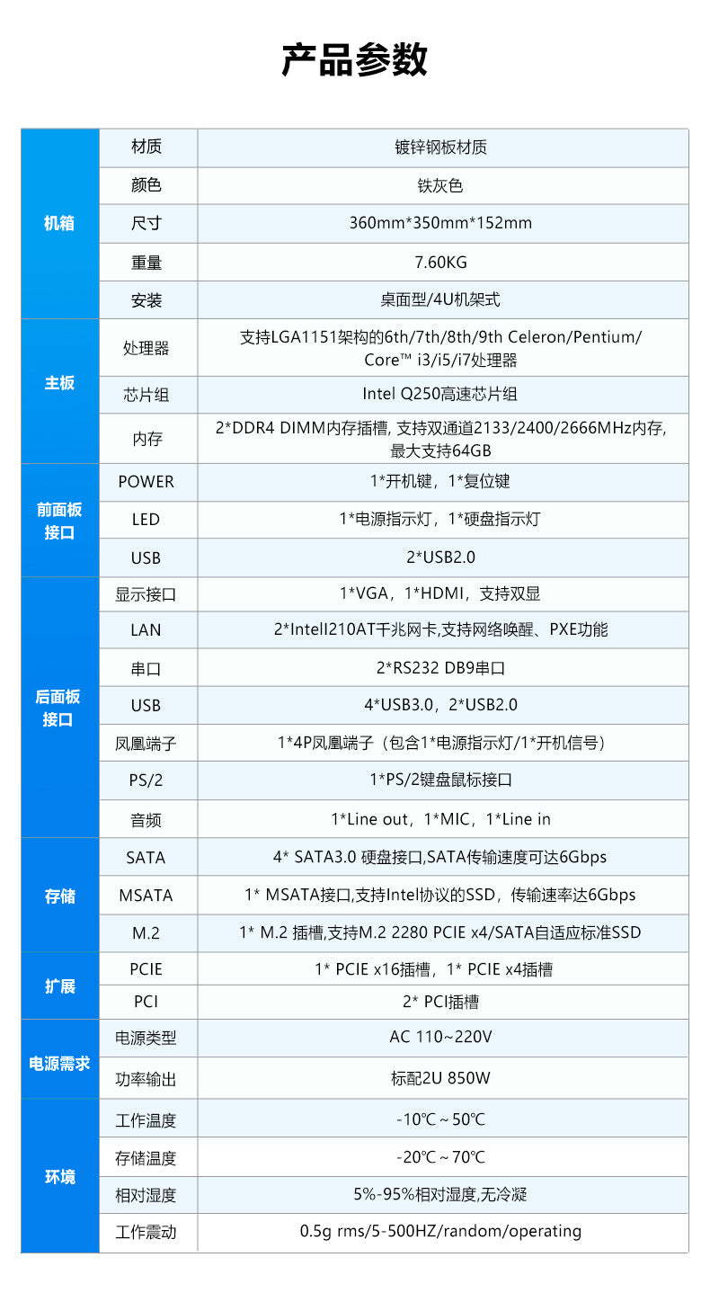IPC-505Z Rack-Mount 4U Industrial Computer Dual Network Dual Serial Port Industrial PC 6/7/8/9 Gen Server Host