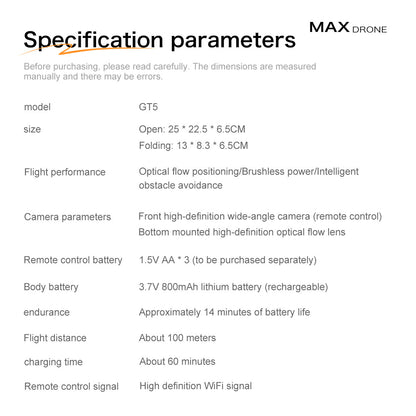 Cross-Border GT5Drone HD Aerial Photography Electric Lens Quadcopter Obstacle Avoidance Brushless Remote Control Aircraft Drone