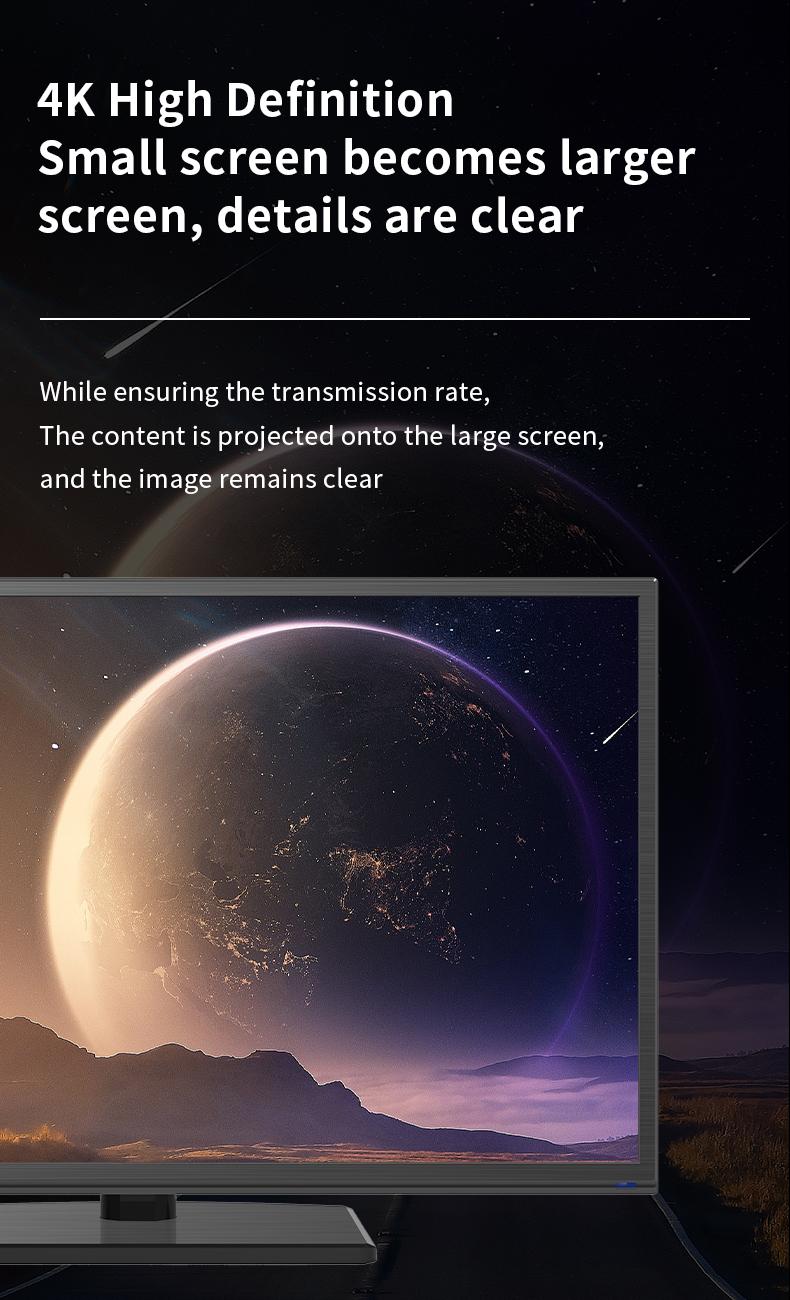 ZIHNIC Wireless Screen Projector HD TV Monitor Portable Mobile Phone Connection TV Monitor HD Wireless 5G 4K Horizontal and Vertical Screen Connector