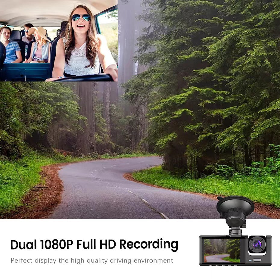 170High-definition recorder with front and rear triple recording and touchscreen1080P Driving Recorder WIFI Mobile Phone Interconnection