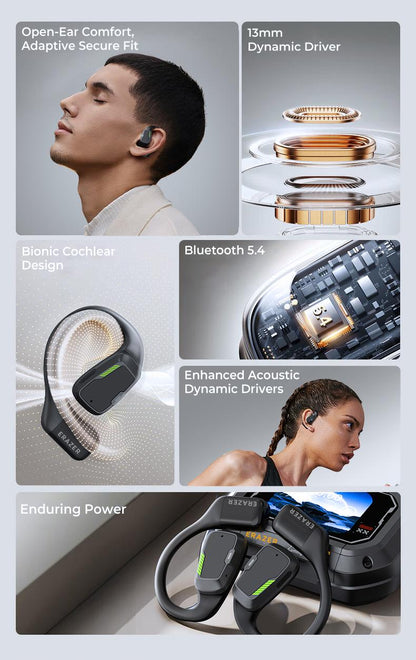 ERAZER XP6 Wireless Earbuds, Bluetooth 5.4 HIFI Sound Quality Bluetooth Headphones, Sports Gaming with Low Latency Earbuds, Touch Control IPX5 Waterproof With microphone Earphones Headsets