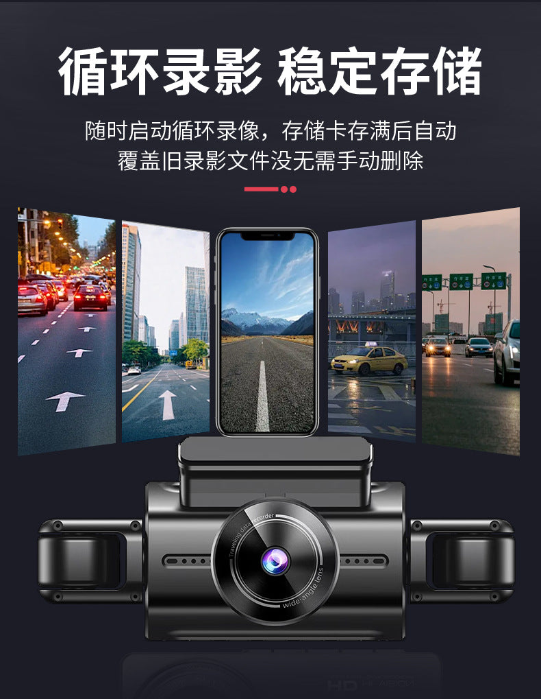 2025Cross-Border4K High-definition Dash Cam wifi Mobile Phone Interconnection Starlight Night Vision Dual Recording Car Mount DVR Four Records