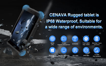 Rugged Tablet W10N,10.1 Inch Windows 11 Pro,8GB+128GB,Intel N5100,IP68 Waterproof,700nit Sunlight Readable,4G,LTE,GPS,WiFi 6 Heavy Duty Industrial Outdoor Work Tablet PC
