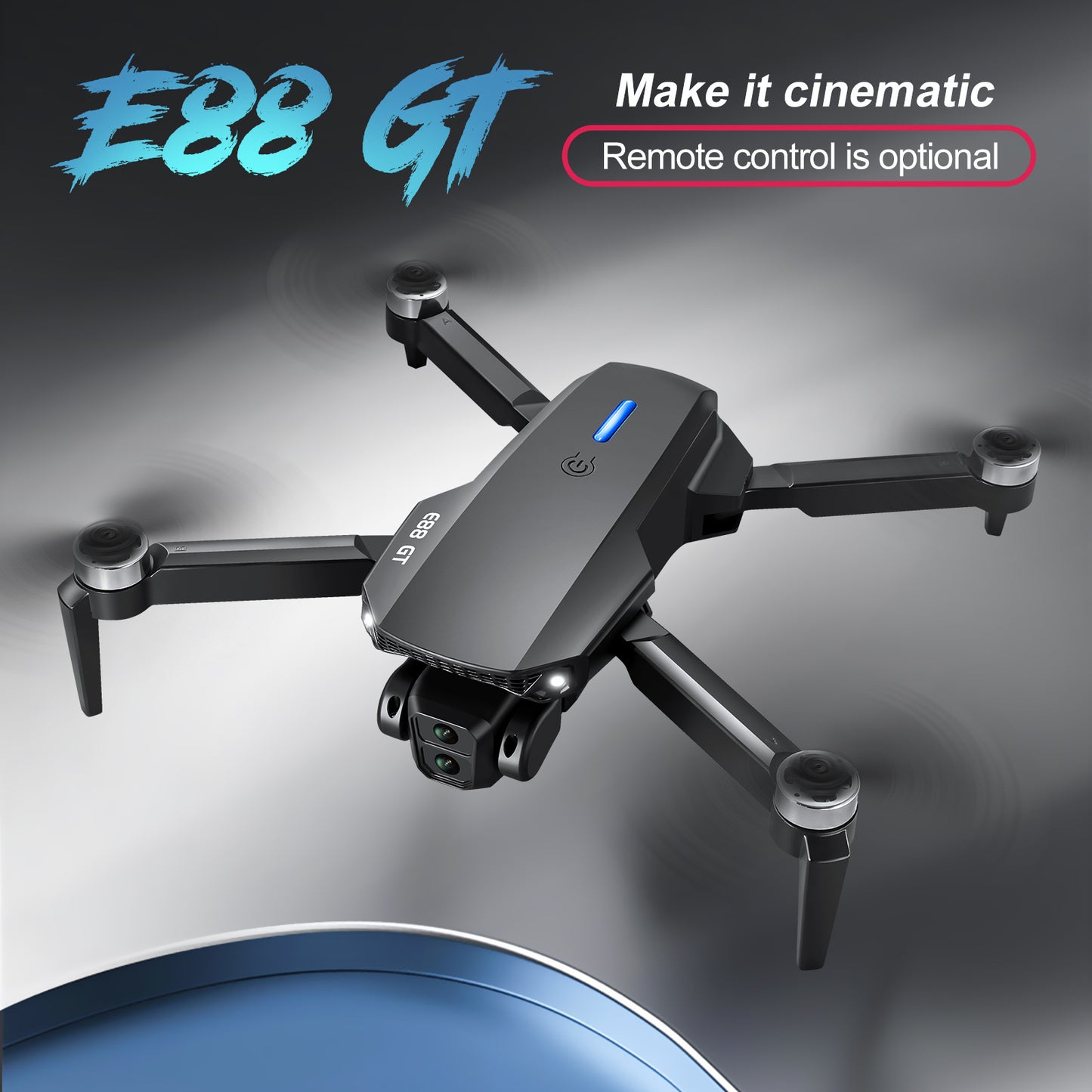 Cross-Border E88 GT Drone with Large Screen ESC Dual Camera HD Aerial Photography Optical Flow Long Battery Life Remote Control Aircraft Toy