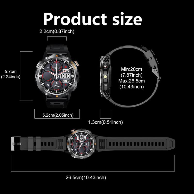 Men's Fashion Full Touch Round Smart Watch, Fashion Digital Watch with Multiple Sports Modes, Sports Fitness Smart Watch for Android iOS, Durable Gadget Watch, Gifts for Boyfriend