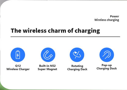 Three in one wireless charger, fast charging, Qi2 certified, suitable for iPhone, iWatch, AirPods headphone charging stations, touch pop-up charging, easy to carry wireless charger,Wireless Multi-Device Charging touch pop-up charging,Gifts,Mother's Day