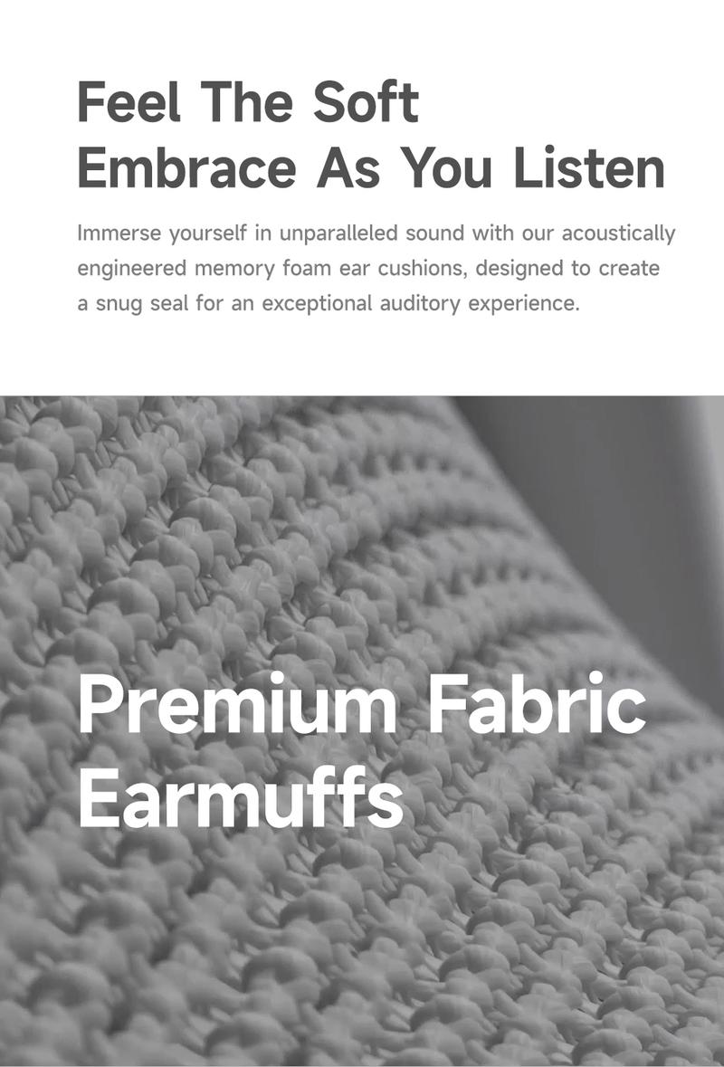 Picun F8 Pro Wireless Headphones - 52dB Noise Cancellation, 5 Smart ENC Mics, Detachable Fabric Ear Cushions, 140 Hour Long Battery Life,  Premium Audio Seamless Dual Device Connection for All-Day Use and Boosted Productivity Bluetooth