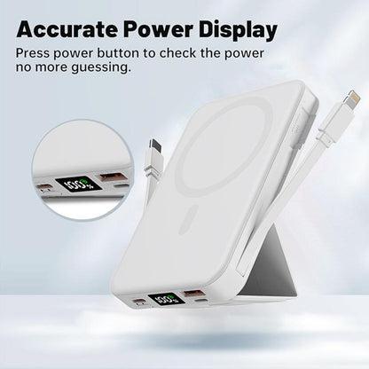 VIL Magsafe Battery Pack, 10000mAh Magnetic Power Bank 22.5W PD Fast Charging with USB-C Cable LED Display Wireless Portable Charger with Stand for iPhone 16/15/14/13/12/Pro