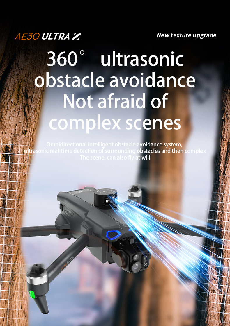 Cross-Border AE30Screen-controlled Three-axis Gimbal Drone HD Aerial Photography Digital Image Transmission GPS Positioning Flight Device Drone