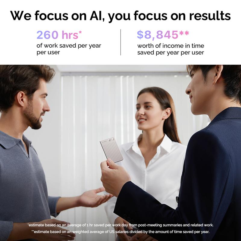 PLAUD NotePin Smart Voice Recorder, 64GB Memory, Supports 112 Languages, App Control, AI Transcribe & Summarize, Audio Recorder for Lectures & Meetings