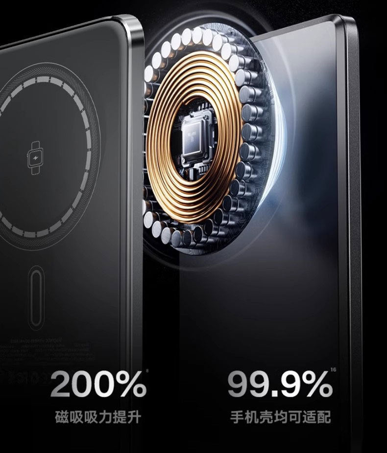 Ultra-Thin MagSafe Magnetic Watch Wireless Power Bank10000mAh Digital Display PD Two-way Fast Charging Power Bank