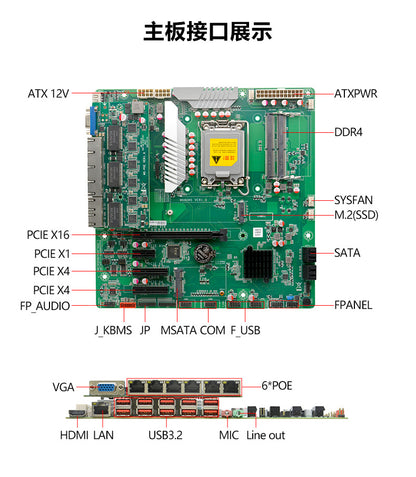 Industrial Control IPC-505MS Rack-mounted 4U Industrial Computer 7 Network Ports 12/13 Generation Vision Industrial Computer Host