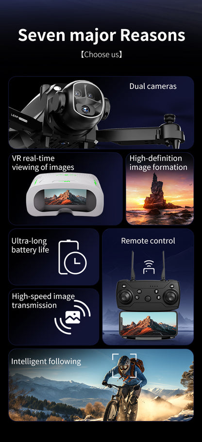 Cross-border Drone E4Foldable HD Aerial Photography Quadcopter VR Glasses Image Transmission Remote Control Airplane drone