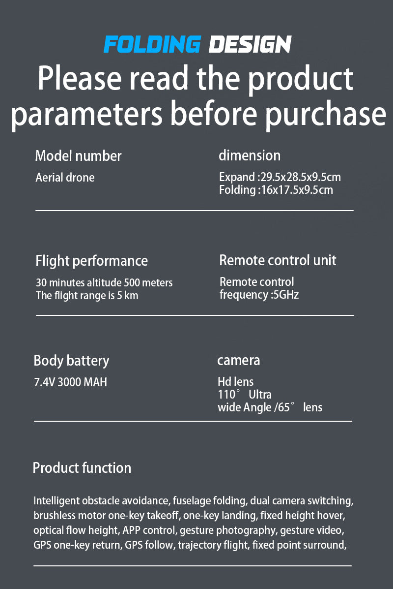 Cross-Border AE3Drone remote control with screen brushless GPS Three-axis gimbal Obstacle Avoidance Drone Remote Control Aircraft